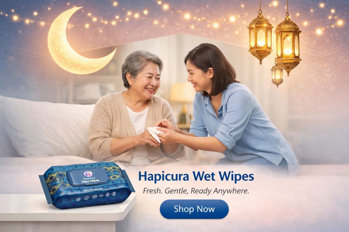 Hapicura Caregiver Wet Wipes – Thick, Chamomile (80 Sheets)