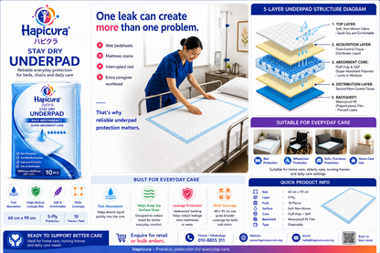 Hapicura Stay Dry Underpad - Reliable Protection for Everyday Care