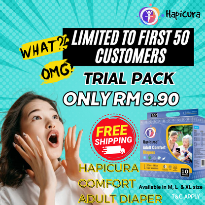 Hapicura Adult Comfort Diapers (Trial Pack) FREE SHIPPING!