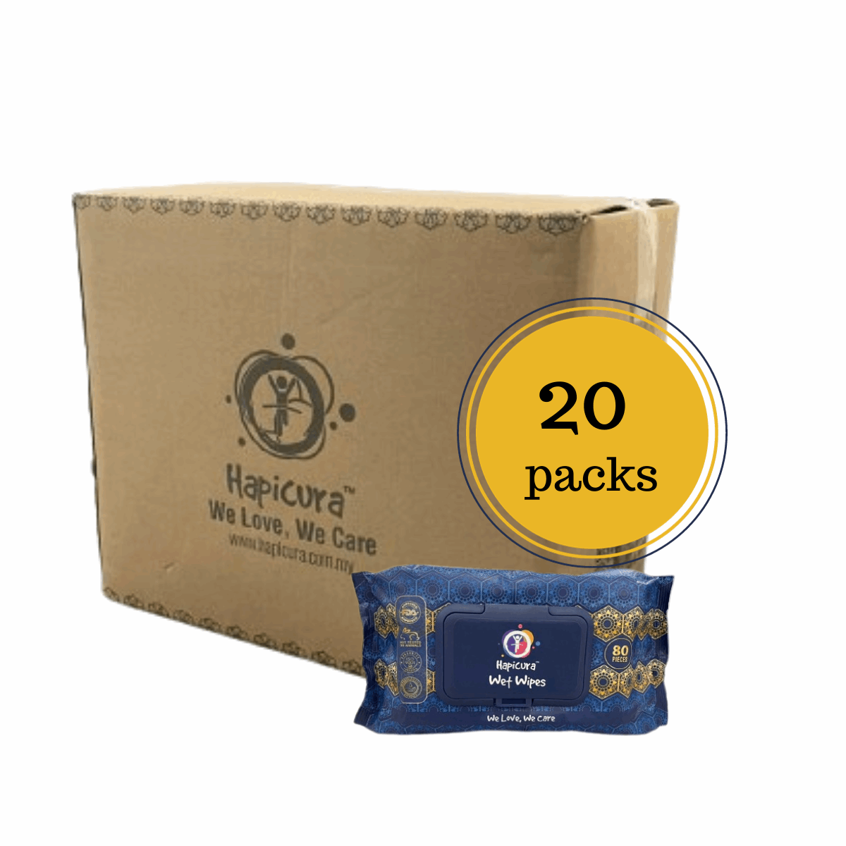 Hapicura Ultra Thin Wet Wipes - 20 Packs Hapicura Malaysia